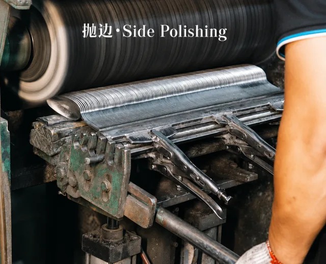 Flatware side polishing process