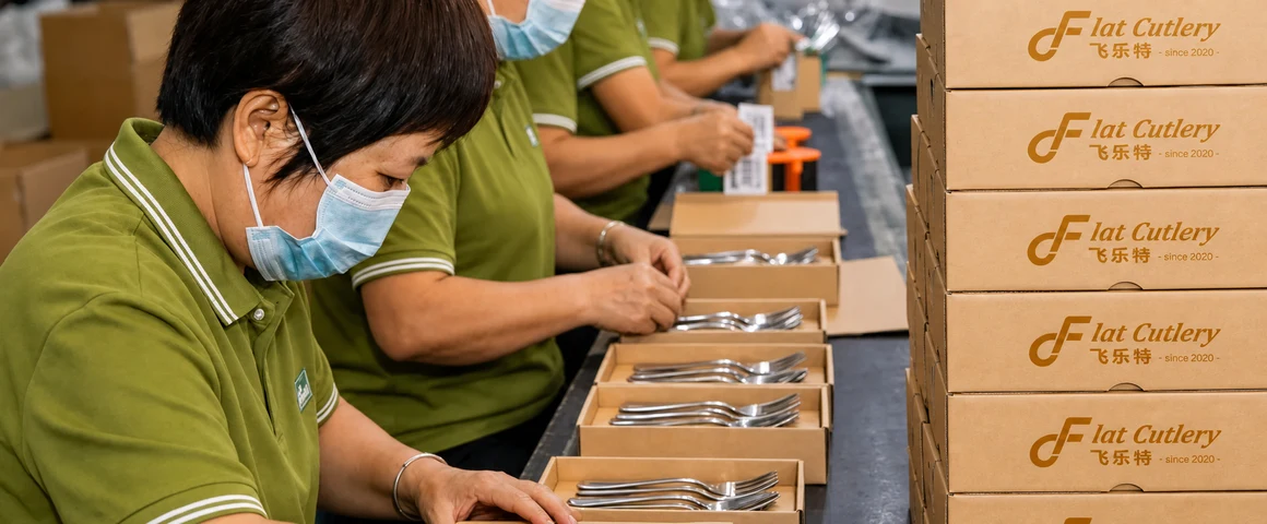 Final flatware inspection and packaging