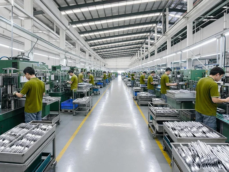 Flatware production line