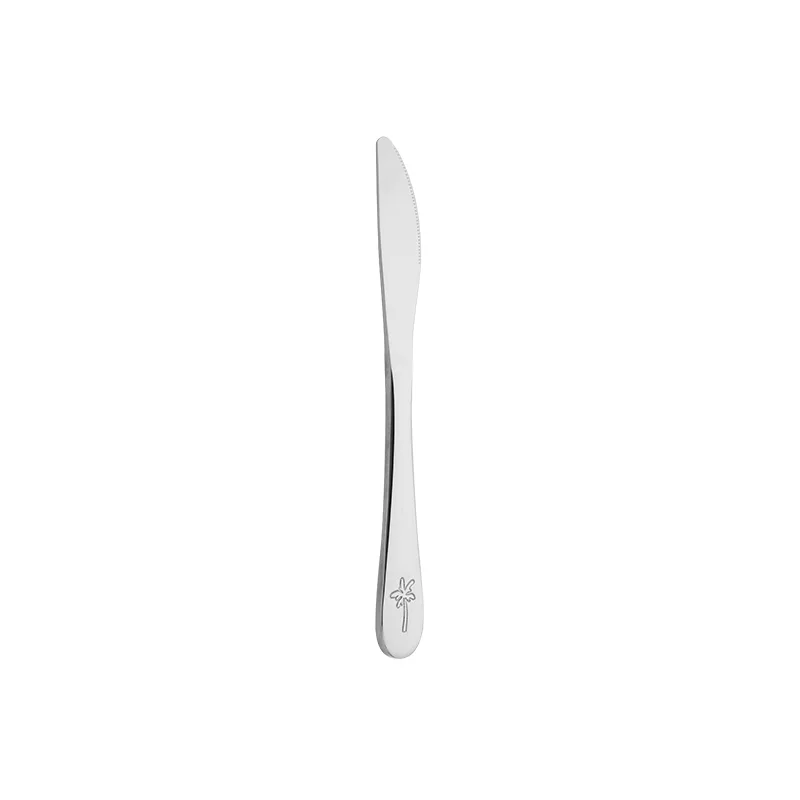 Kids Stainless Steel Dinner Knife With Engraved Palm Tree Pattern, Food Grade Children Table Knife Mirror Polish 420 stainless steel