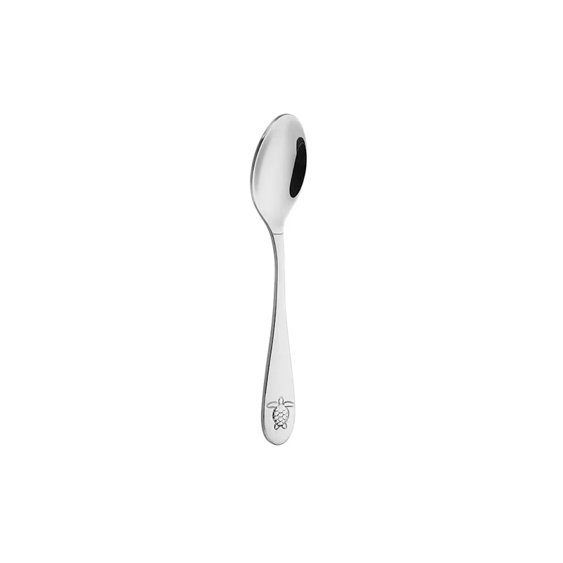 Kids Stainless Steel Dinner Spoon With Engraved Sea Turtle Pattern, Food Grade Children Table Spoon Mirror Polish 18/8 Stainless Steel