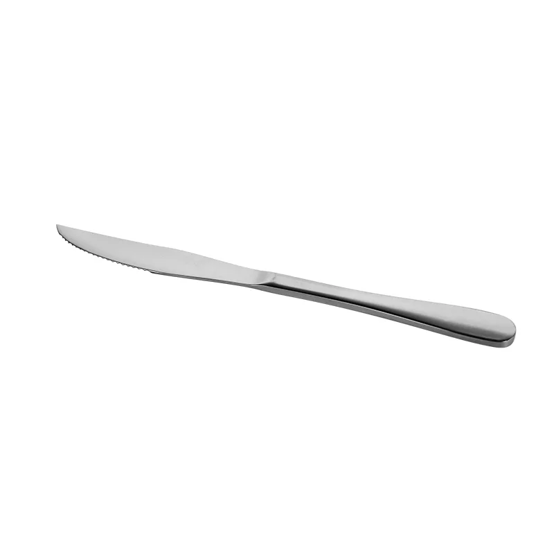 Minimalist Handle Stainless Steel Steak Knife Modern Flatware for Hotels Mirror Polish 13/0 Stainless Steel