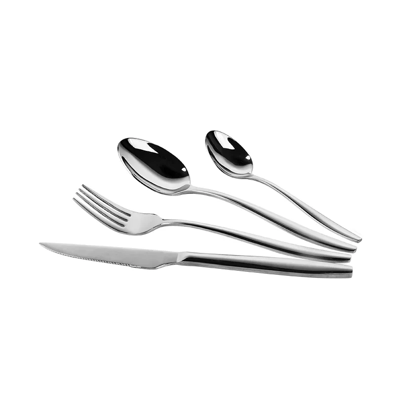 Jieyang Factory 16pcs SS Silver Set Dinner Spoon Fork Knife Wholesale Africa