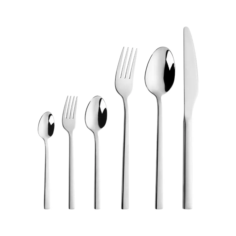 Long Handle Stainless Steel Cutlery Knife Fork Spoon Wholesale Tableware Europe