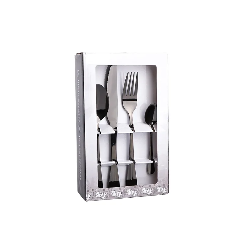 Hot Sale Black Mirror Polish Cutlery Set for Catering Supply