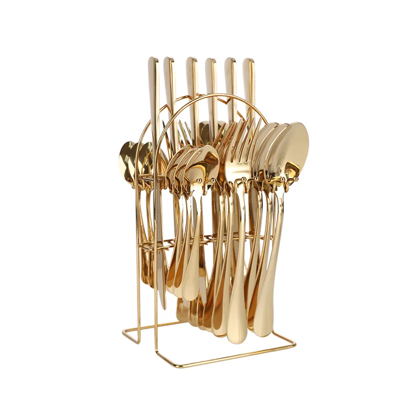 24pcs Golden Stainless Steel Cutlery Set